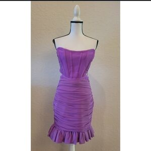 Purple Bandage Cut Out Mini Dress